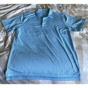 Peter Millar XL Polo Summer Comfort Blue/Teal Stripes- Excellent